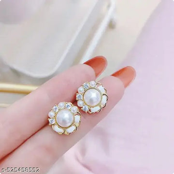 Radiant Floral Pearl Earrings