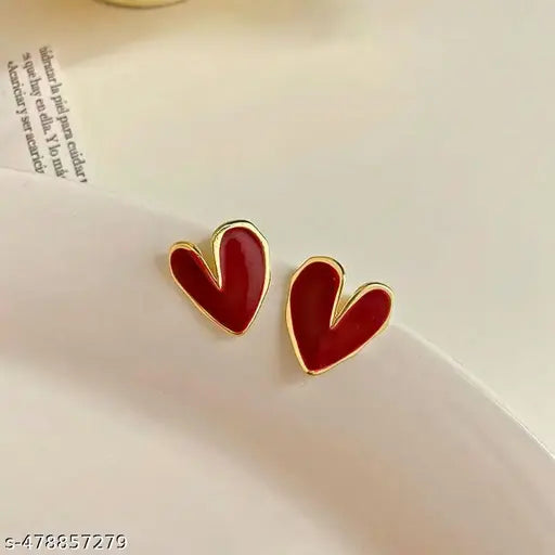 Cute Red Sweet Heart Earrings