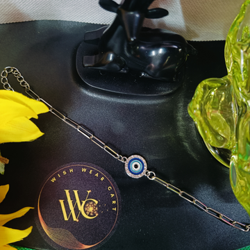 Stainless steel evil eye bracelet