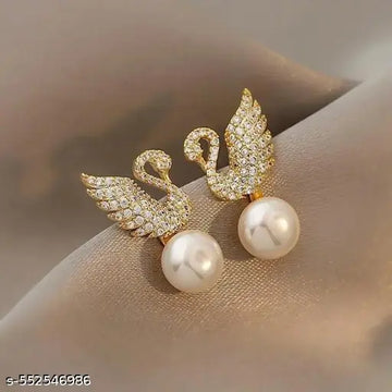 Graceful Swan Stud Earrings