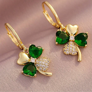 Lucky Clover Crystal Drop Earrings