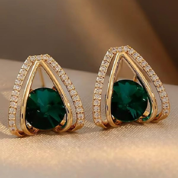 Emerald Green Crystal Statement Studs