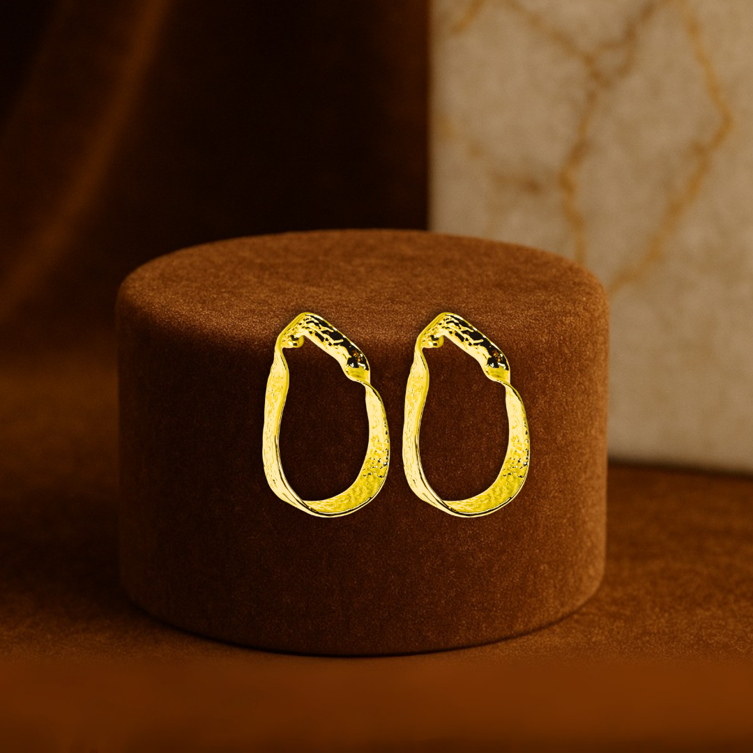 Trendy Organic Drop Shape Stud Earrings Anti Tarnish Stainless Steel