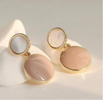 Soft Tone Dual Circle Earrings