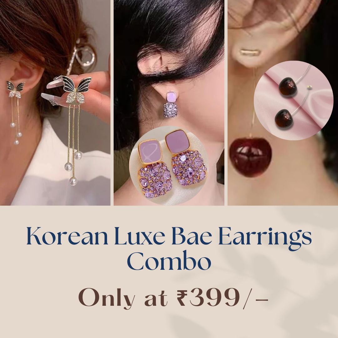 Korean Luxe Bae 3 Set Earrings Combo