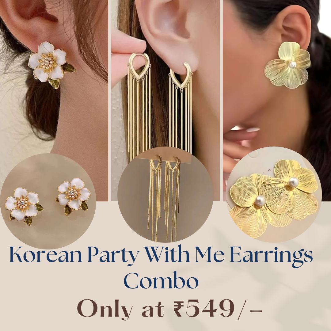 Korean Party With Me 3 Set Earrings Combo