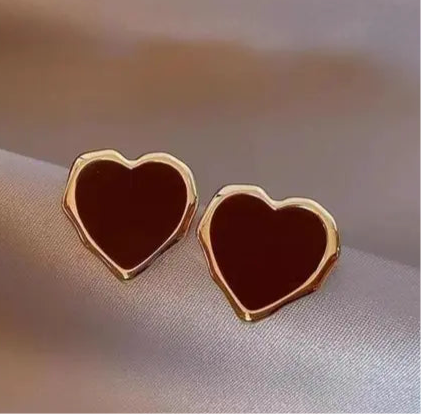 Bright Red Heart Earrings