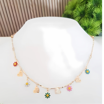 Premium Anti Tarnish Gold Plated Multicolor Necklace - Diasy Flower Design