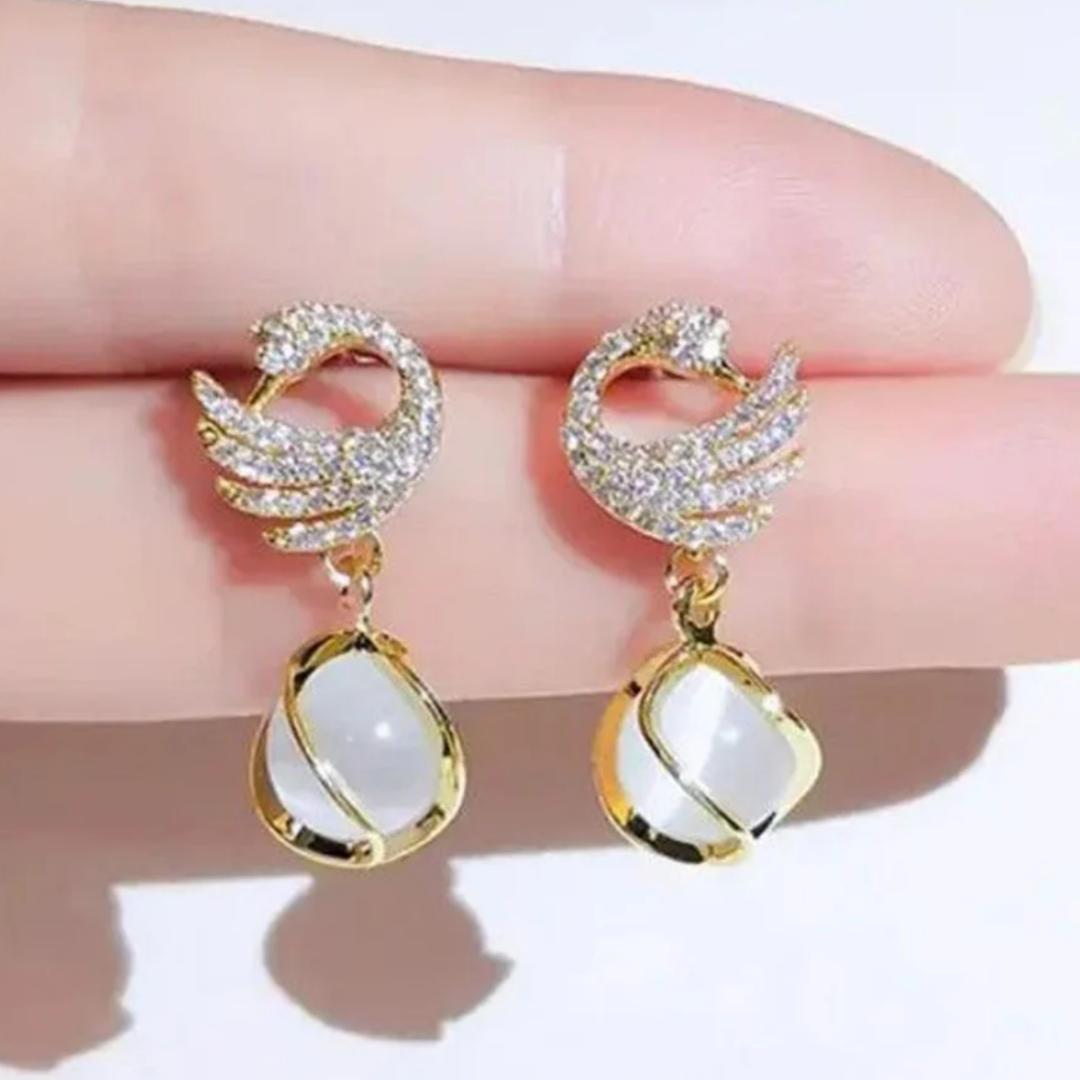 Moonlight Crystal Drop Stud Earrings