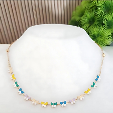 Premium Anti Tarnish Gold Plated Multicolor Necklace - Small Knots Design