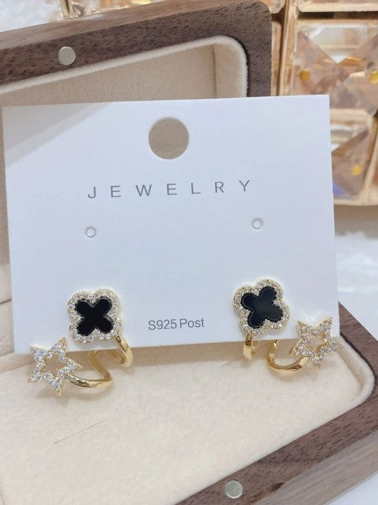 Clover Star Linked Stud Earrings