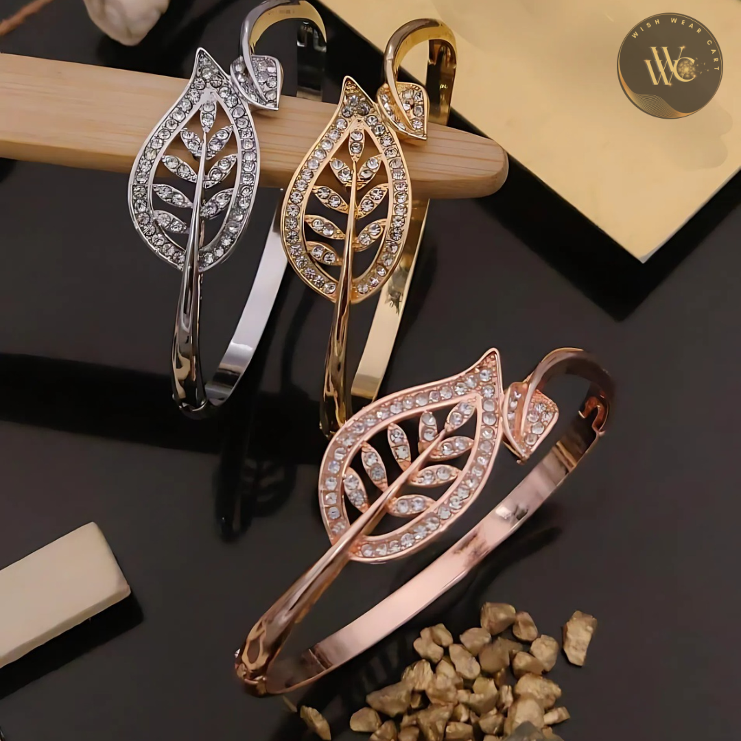 Premium Stainless Steel Kiyu Ziyu Anti Tarnish Kada Bracelets - Stone Studded - D2