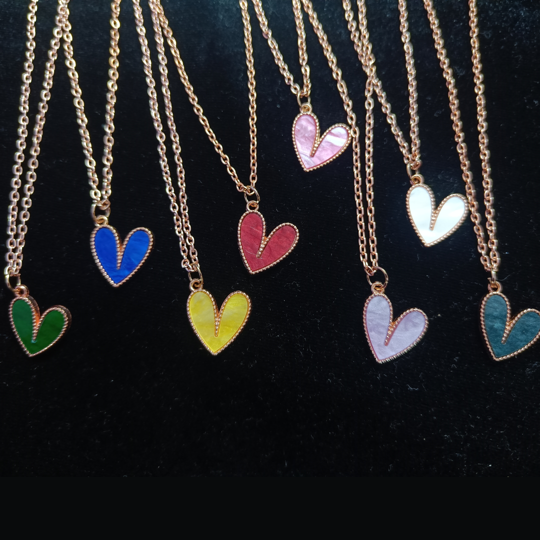 Trendy Rose Gold Chain with Heart Shape Locket - Multicolored