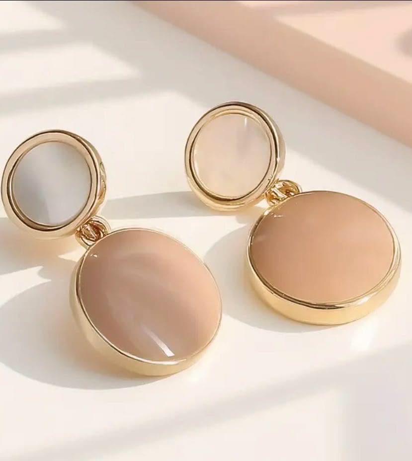 Soft Tone Dual Circle Earrings