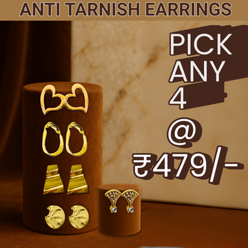Anti Tarnish Earrings - Pick any 4 at ₹479/-