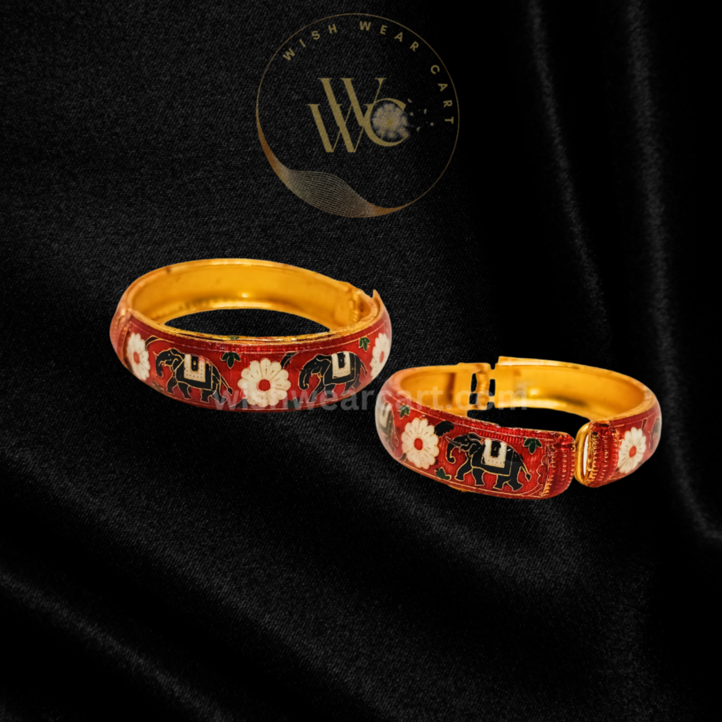 Meenakari beautiful Ethic Kada / Bracelet - Red