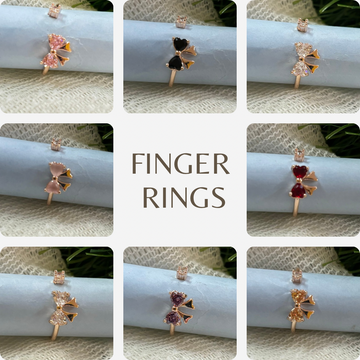 Stylish Stainless Steel adjustable Finger Rings With Unique Bow design - Rose Gold