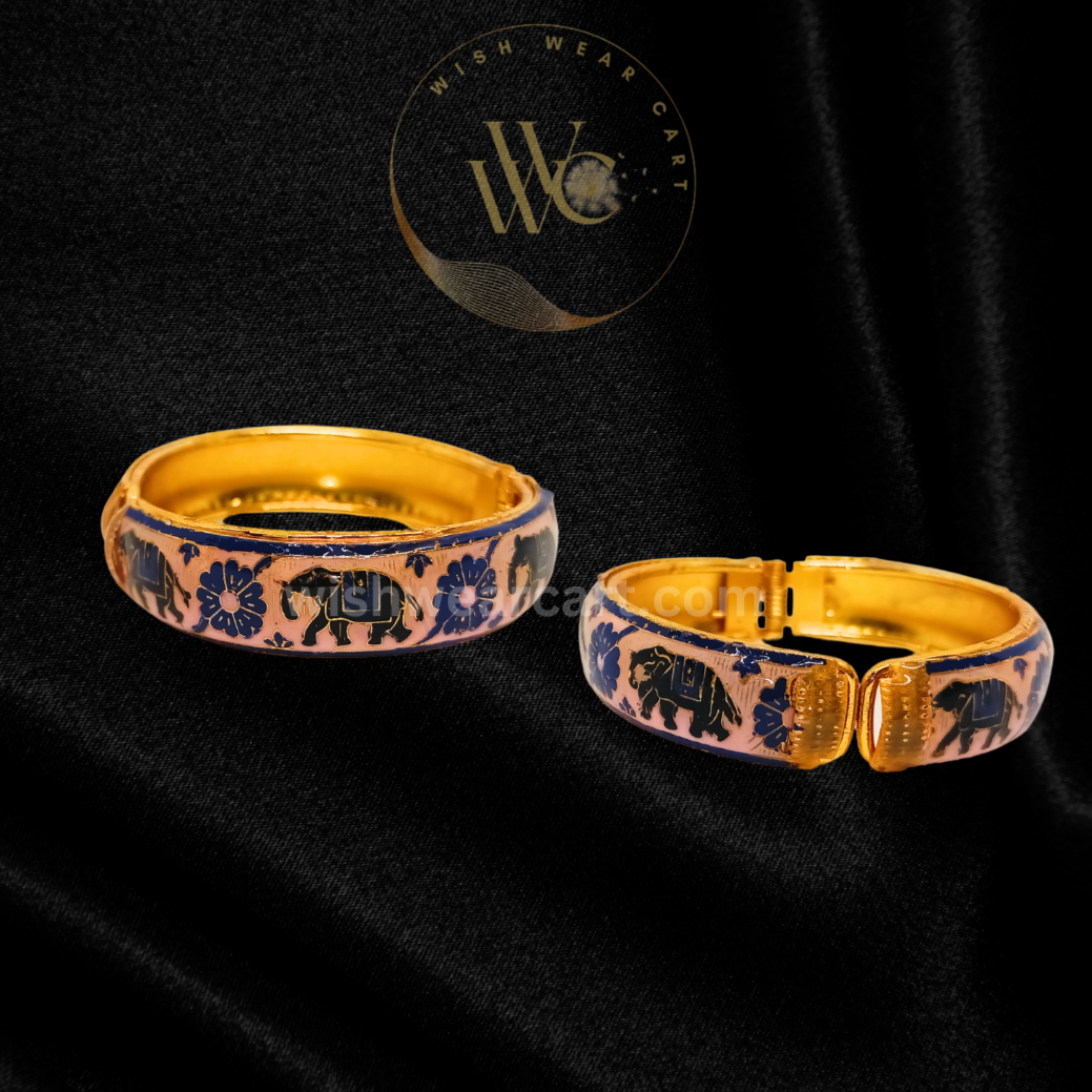 Meenakari beautiful Ethic Kada / Bracelet - Light Pink