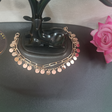 Stylish Rose Gold Double Chain Bracelets with cute Hangings