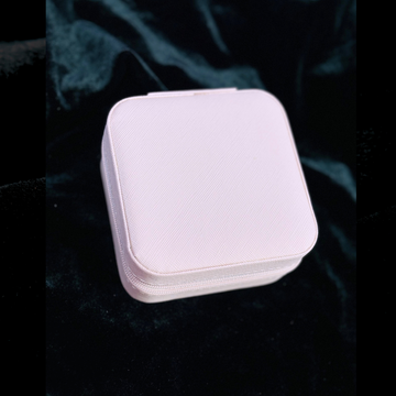 Beautiful Leather Small Jewelry Box For Necklace, Bracelet, Pendant, Earring Travel Portable Jewelry Case - Pink