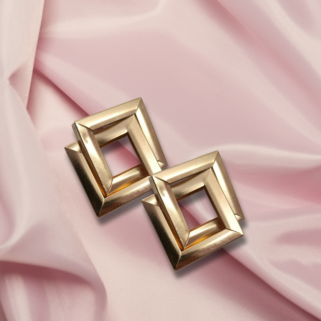 Korean Earrings - Gold-Plated Contemporary Rhombus shape Earrings