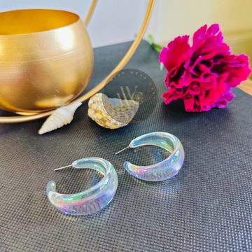 Fancy / Daily wear unique transparent hoops