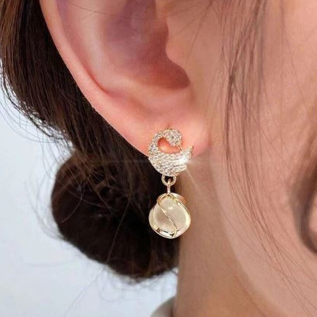 Moonlight Crystal Drop Stud Earrings