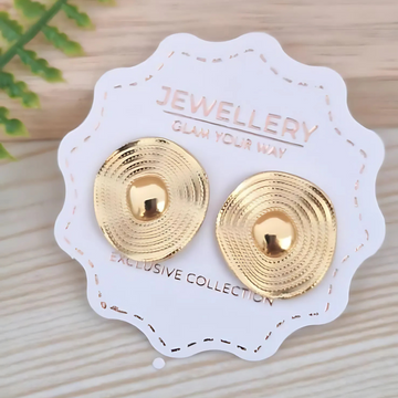 Premium Anti Tarnish Gold Plated Kiyu Ziyu Matte Finish Earrings - Spiral Design