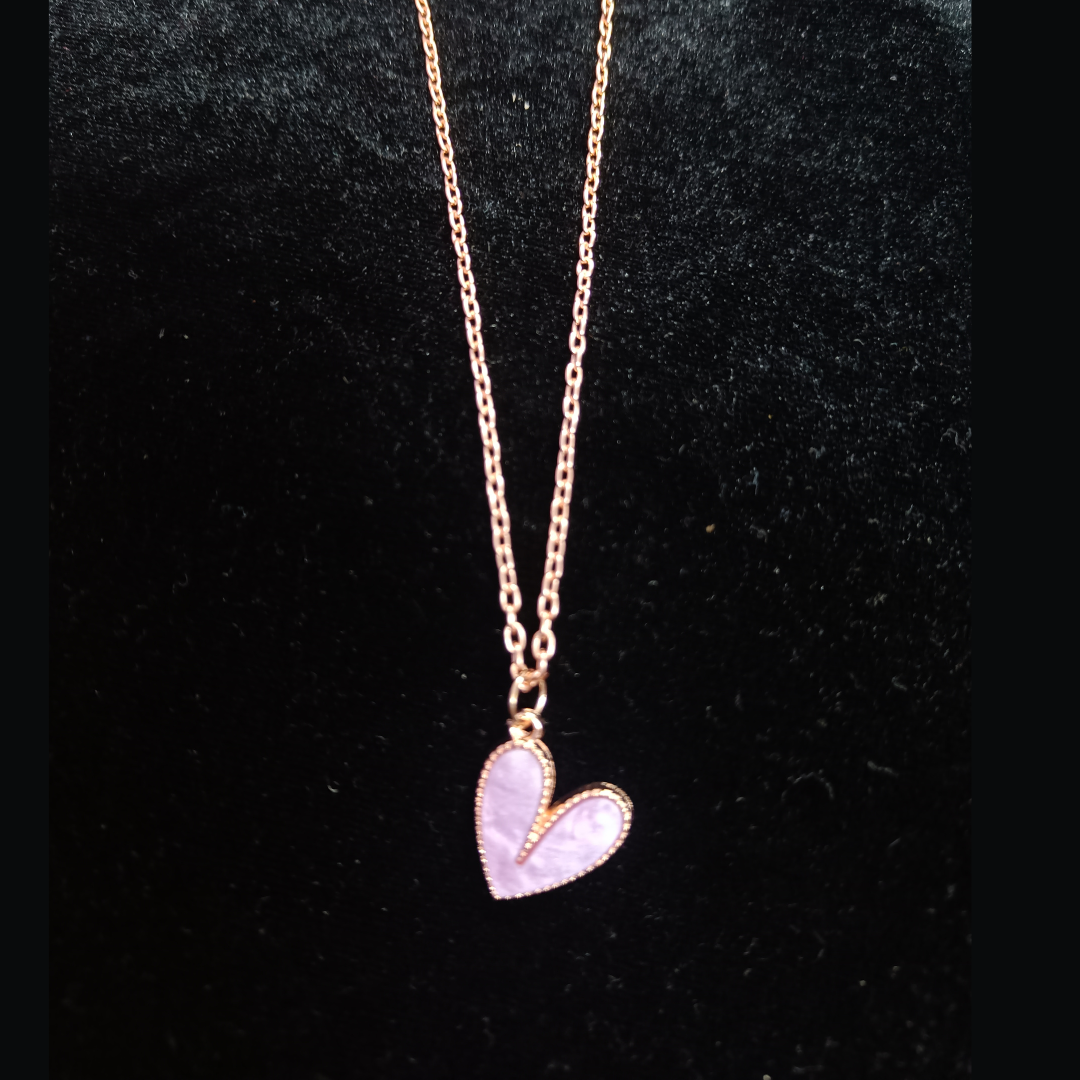 Trendy Rose Gold Chain with Heart Shape Locket - Multicolored