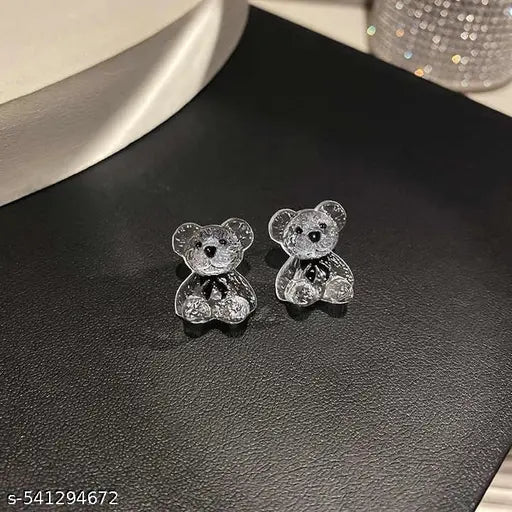 Cute Clear Bear Earrings