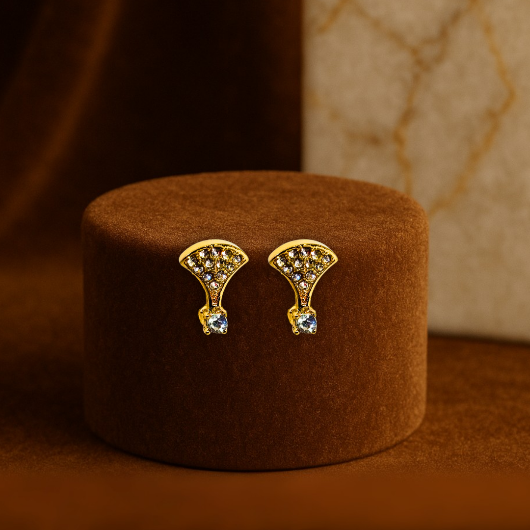 Stylish Fan Crystal Clip-On Earrings Anti Tarnish Stainless Steel