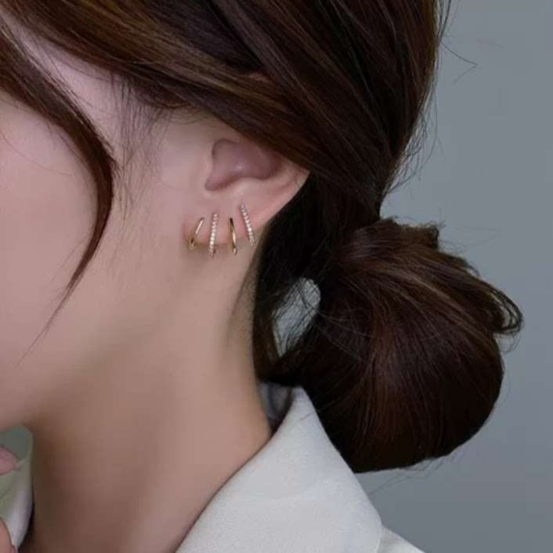 Korean Earrings - Gold plated earcuff style claw Earrings for Women