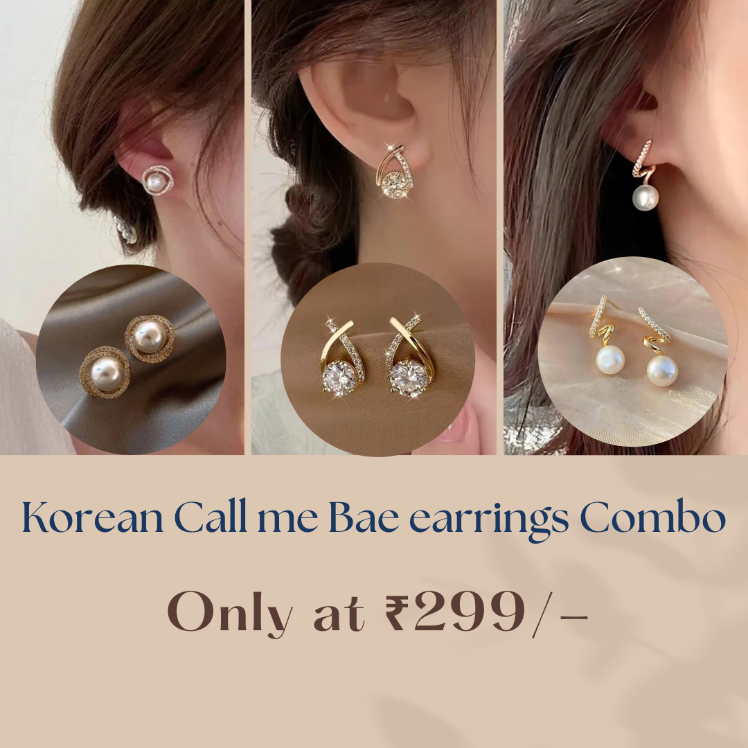 Korean Call me Bae 3 Set earrings Combo