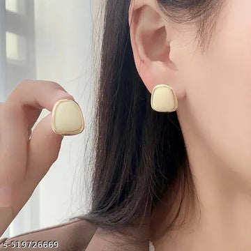 Matte Glow Minimal Statement Stud Earrings
