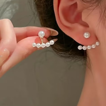 Layered Pearl Front Back Studs