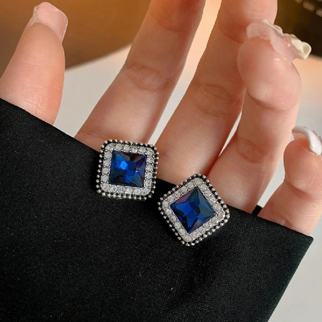 Royal Blue Luxe statement studs