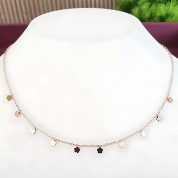 Premium Anti Tarnish Gold Plated Charm  Necklace - Small Floral Shape