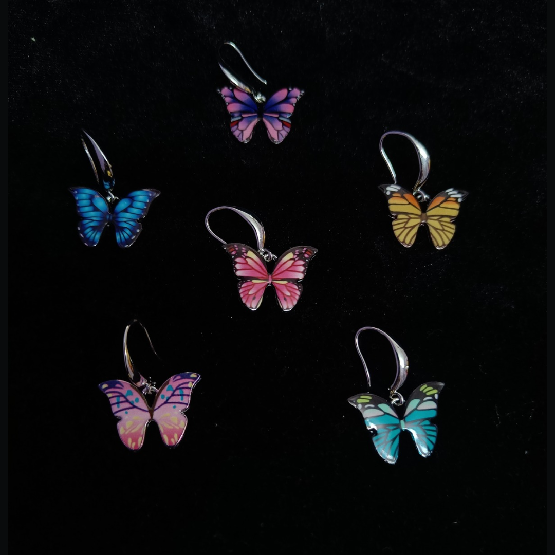 Fancy / Daily Wear Stainless Steel Hangings with Butterfly designs and unique color combinations