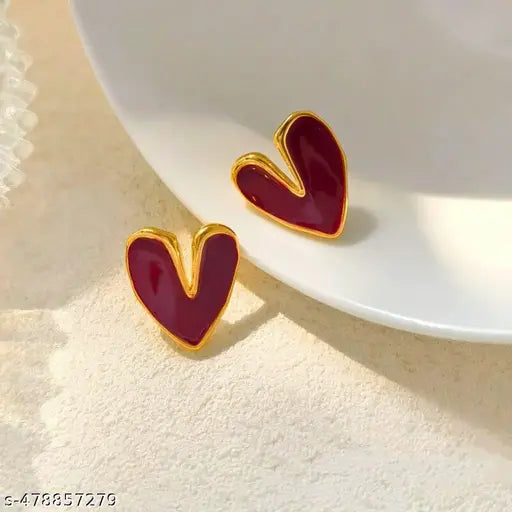 Cute Red Sweet Heart Earrings